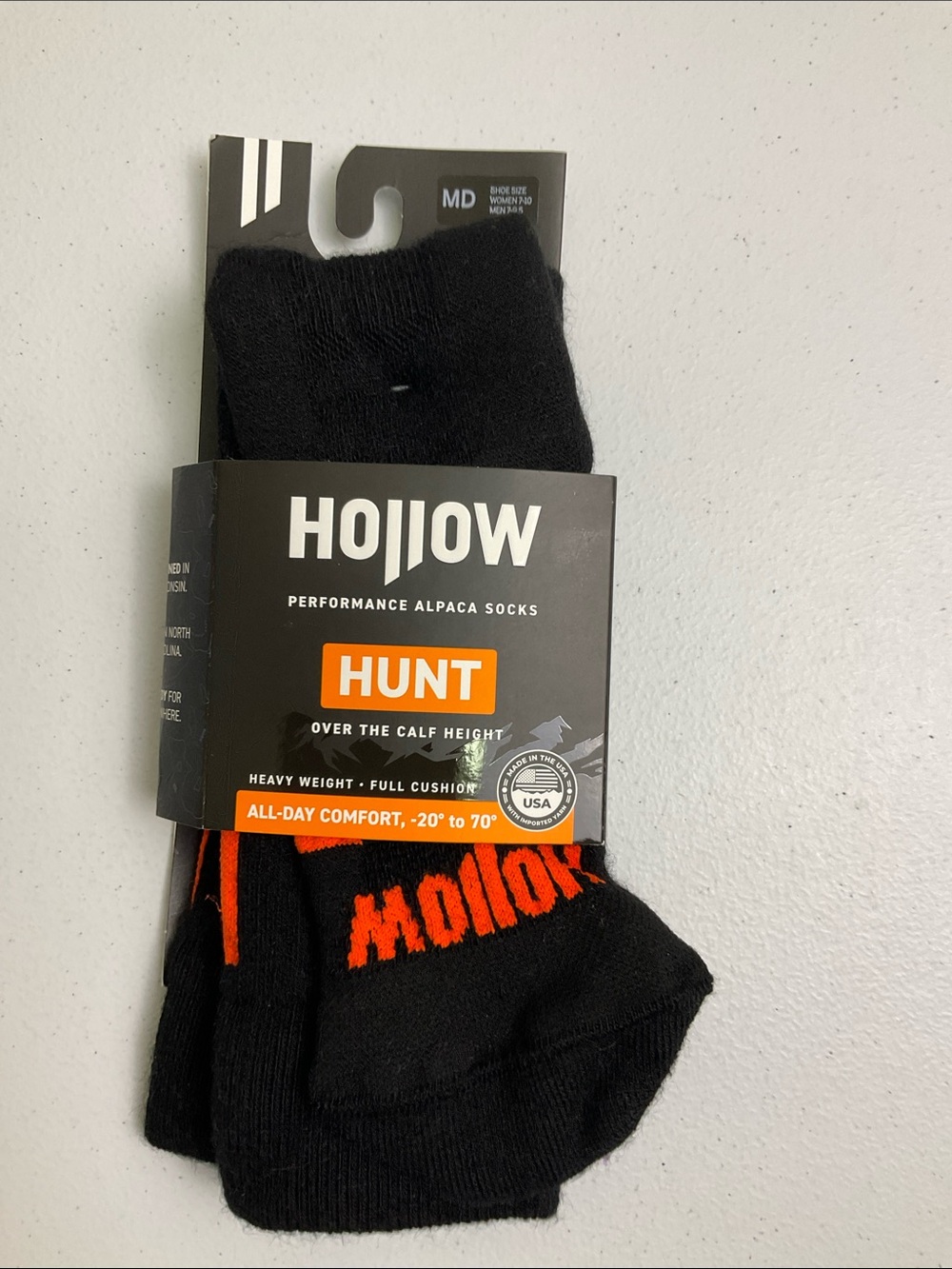 Hollow Hunt Over-the-Calf Hunt Socks - Black & Orange Accent